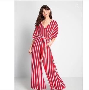 Modcloth set sail wide Meg pant suit size 4